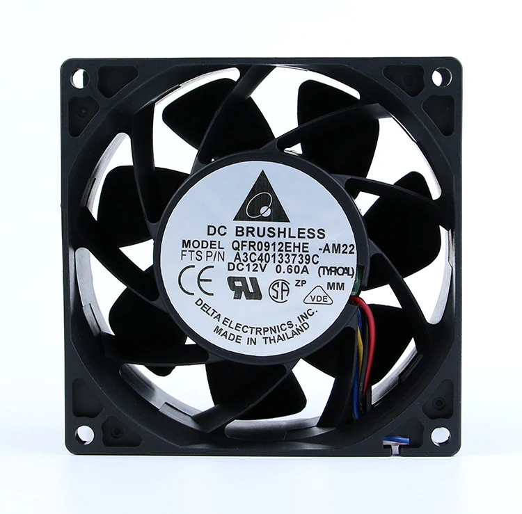 Для Delta 9038 QFR0912EHE 12В 0.60A 9 см бесшумный 4-проводной ШИМ охлаждающий вентилятор |