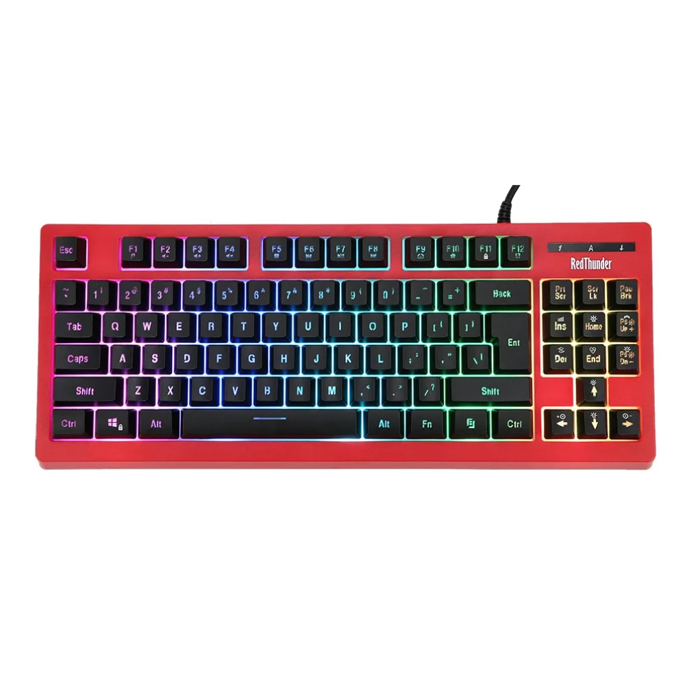 

87 Key RGB Keyboard USB Computer Laptop Gaming Keyboard Mechanical Hand Feeling Keyboard Wired Gaming Keyboard