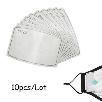 

PM2.5 Activated Carbon Filter Paper 10Pcs/Lot 5 Layers For Adult Children Kids Mouth Mask Anti Dust Masks Health Care