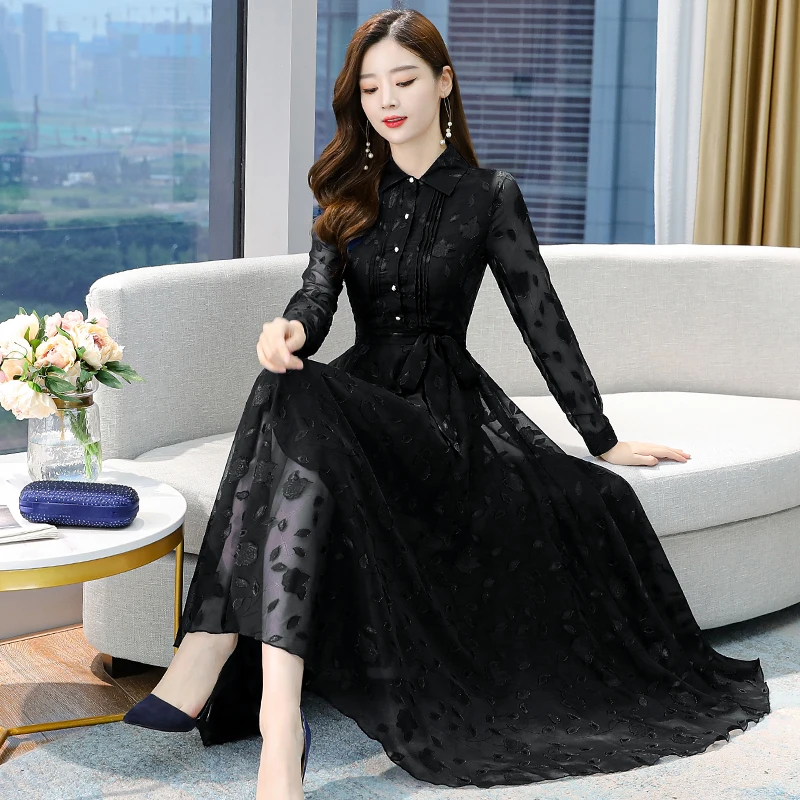 2024 Elegant Pink Midi Dress Autumn Winter Vintage Solid