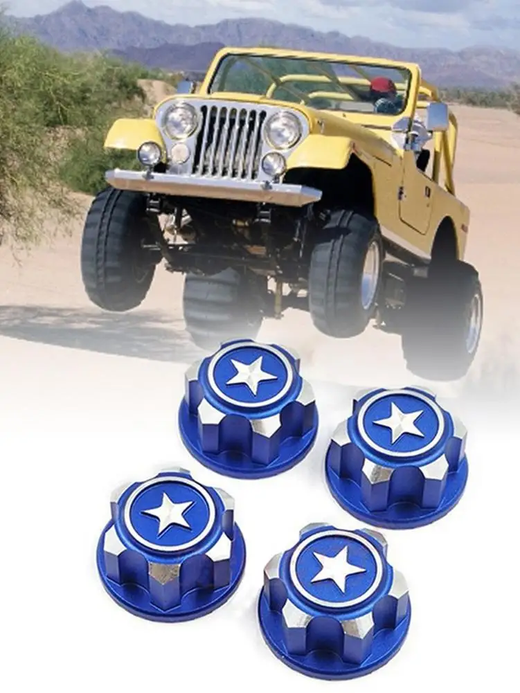 

4PCS Wheel Hub Nut CNC Alloy 17MM Wheel Nut Dustproof Non-slip Nut RC Car Accessories For Traxxas X-maxx Summit ERevo