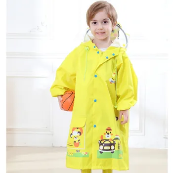 

Children Long Raincoat Backpack Hooded Cartoon Animal Yellow Waterproof Lightweight Kids Raincoat Hiking Outdoor Raincoat MM60YY