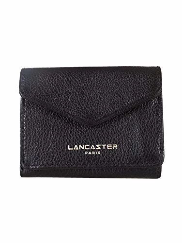 Lancaster Portafoglio Mini Paris Dune Donna, Pelle Martellata, Nero, L 10 X A 8 X P 2,5cm