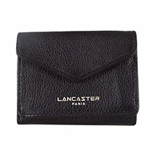 Lancaster Portafoglio Mini Paris Dune Donna, Pelle Martellata, Nero, L 10 X A 8 X P 2,5cm