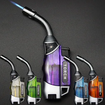 

Windproof Butane Jet Torch Flame Lighter 360 Rotatable Nozzle Inflatable Gas Lighter Kitchen Tools Metal Spray Gun For BBQ Cigar