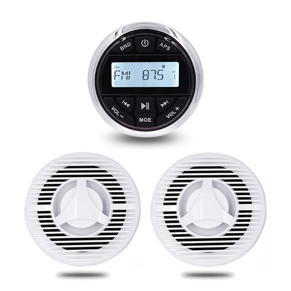 US $124.97 Marine Stereo Sound System Bluetooth Boat Radio Audio Receiver MP3 Player65 Inch Waterproof Speakers For ATV Yacht Motorcycle