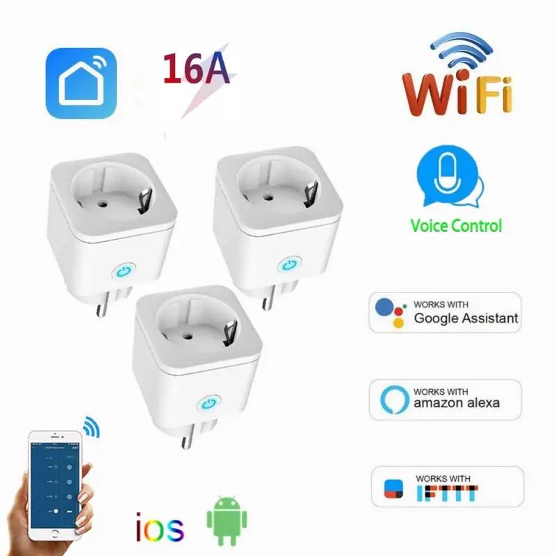 1/2/3/4/5/6/10 шт. 2021 Новый ЕС 16A смарт разъем Wi Fi розетка с приложение Smart Life работает с Alexa Google Assistant пульт дистанционного управления