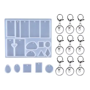 

Silicone Mold Set Simple Drop-shaped Square Triangle Irregular Pendant DIY Handmade Epoxy Molds Resin Jewelry Making