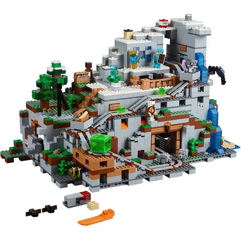 

18032 The Mountain Cave My worlds Bricks Model kit Compatible with legoed 21137 21128 Building Blocks Toys For Children DIY Gift