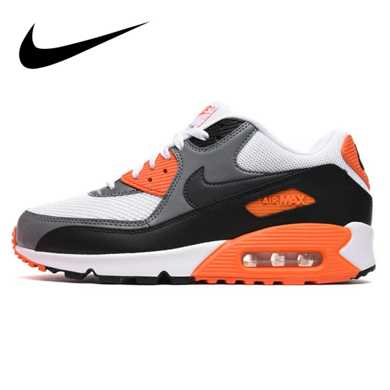 Продажа Оригинальный и аутентичный с NIKE AIR MAX 90 Для мужчин бега shoesoutdoor кроссовки на плоской подошве, черный, дышащая, износостойкая Нескользящая 537384