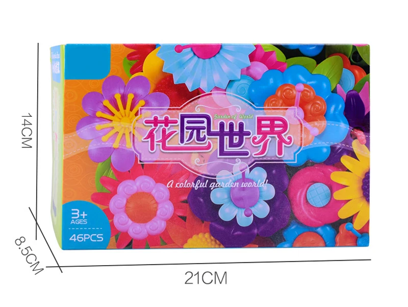 46pcs/set DIY Girls Pop Beads Flowers Interconnecting Blocks Toys  Dream Garden Series Bricks Educational Toys For Children ZXH