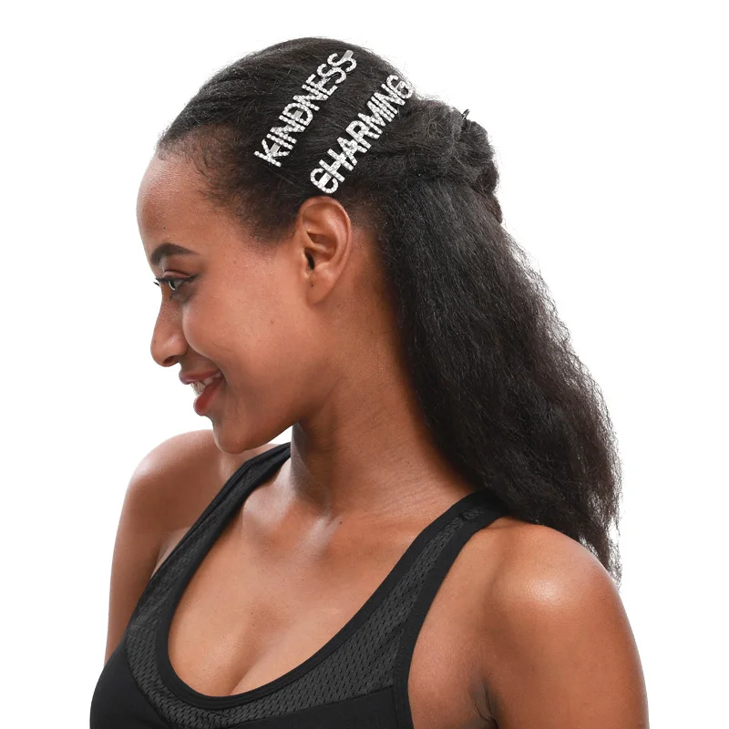 

Crystal Word Hair Clip Women Elegant Europe Design Hairpins Barrette Rhinestone Bobby Pins Hairclip Hair Accessories WHOLESALE