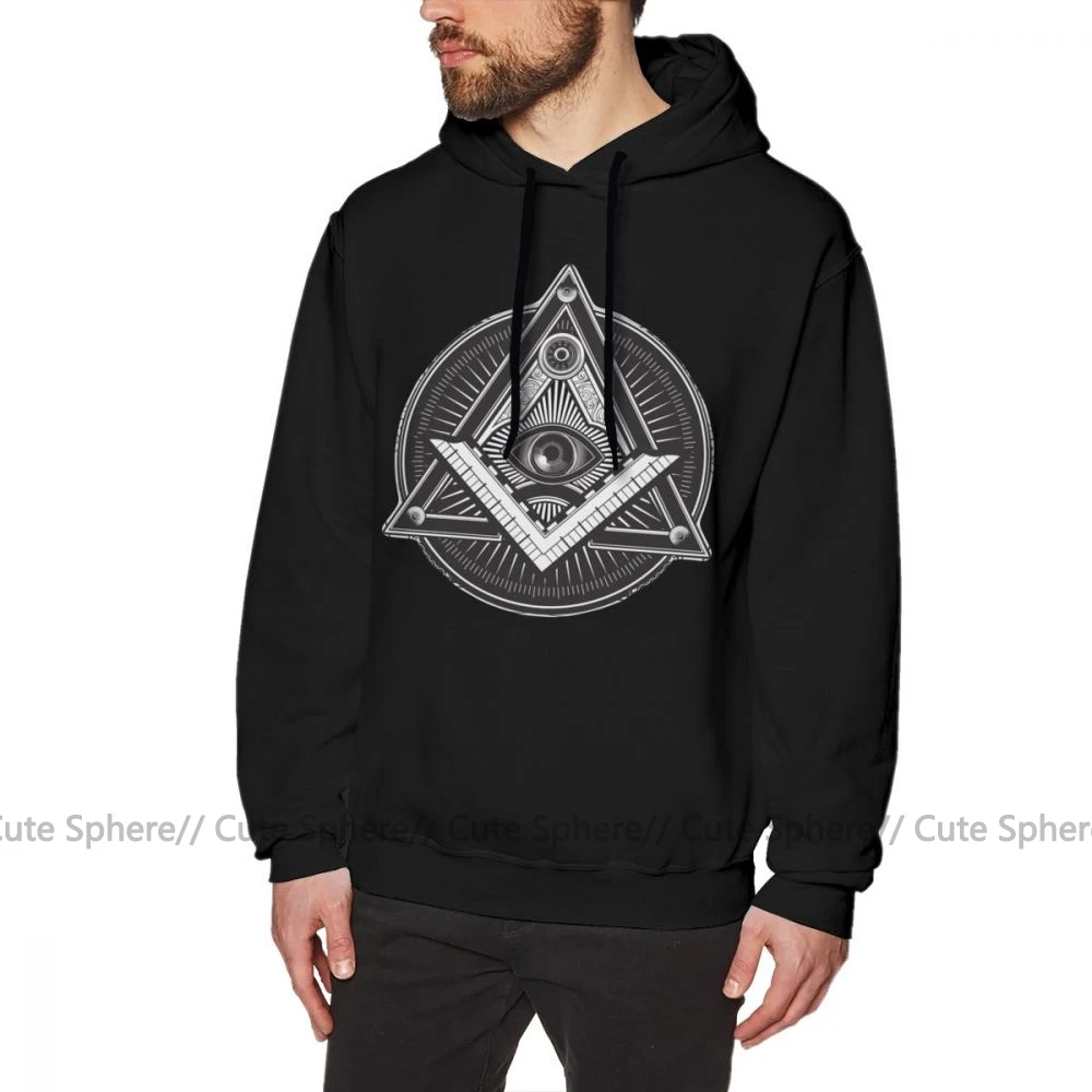Illuminati Толстовка Illuminati толстовки Повседневный фиолетовый пуловер толстовка XXXL длинная Осенняя уличная Хлопковая мужская Толстовка - Цвет: Black