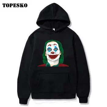 

TOPESKO Joker Joaquin Phoenix Sweatshirt Mens Hoodies Hip Hop Funny Winter Autumn Streetwear Hoody Sweatshirts