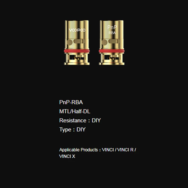 VOOPOO PnP RBA катушка DIY MTL Half-DL сопротивление и PnP-RBA предварительно построенный провод 0.6ohm для VINCI/VINCI R/VINCI X
