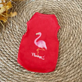 

Flamingo Pattern Soft Summer Pet Clothes Dog Clothes Dog Vest Dog Shirt Pet Vest Shirt Pet Products Cat T-shirt Cat Clothes Vest