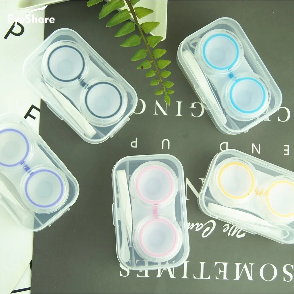 Candy Color Transparent Contact Lens Partner  Case Travel Kit Storage Set