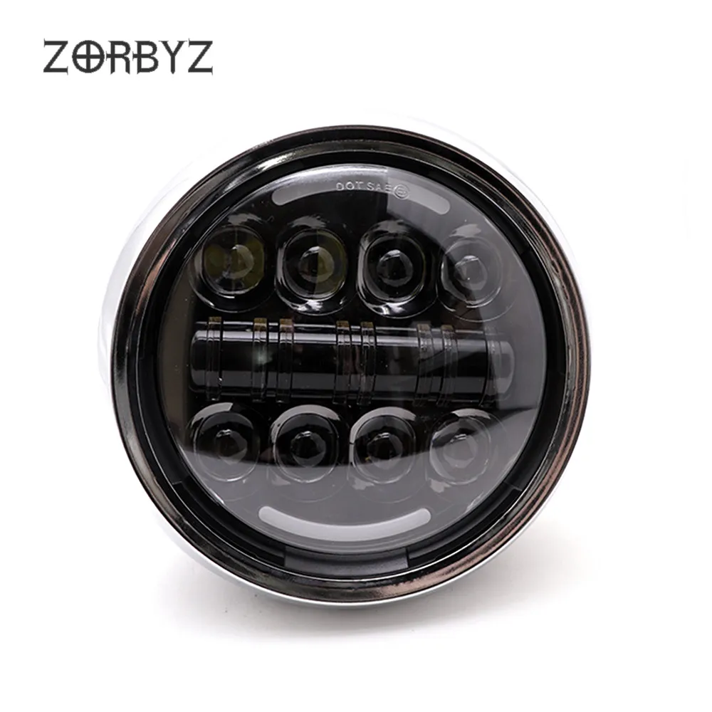ZORBYZ " Хромированный кольцевой светодиодный светильник на переднюю головку, Головной фонарь, светильник с ангельским глазом для Kawasaki Yamaha Harley на заказ