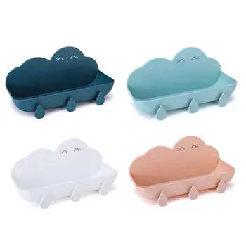 

Lovely Clouds Bathroom Wall Mounted Shelf Storage Shampoo Holder Rack Organizer Towel Key Hanger Shower Shelves
