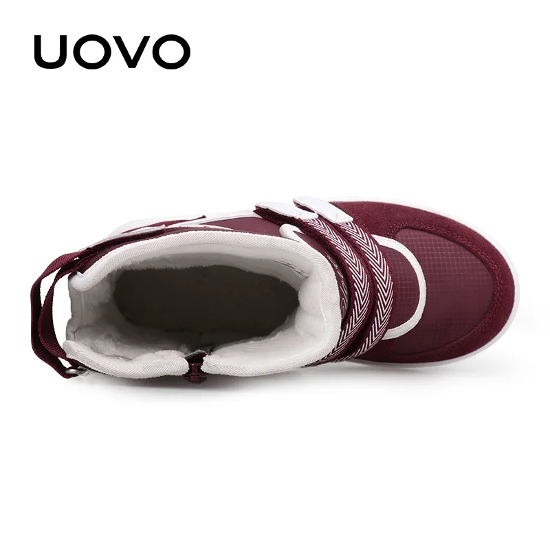 UOVO новые детские зимние сапоги для девочек теплая зимняя обувь модная детская обувь мать обувь для девочки