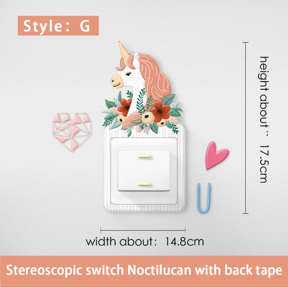 Декоративные наклейки из смолы для выключателей, защитная крышка, креативный садовый настенный выключатель Noctilucan, LKT1-LKT10 - Цвет: Style  G