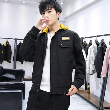 

Long Jeans Hooded Jacket Men Parka Autumn Men Jean Jackets Harajuku Chaquetas Para Hombre Korean Style Men Streetwea 4XL HH50JK