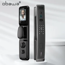 Obawa – serrure de porte intelligente électrique, interphone vidéo WIFI, reconnaissance faciale, Code numérique, déverrouillage de carte IC 