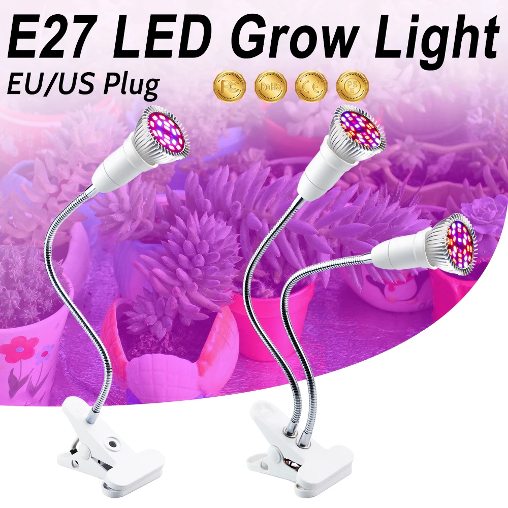

LED Plant Grow Light 2 HEAD LED Plant Grow Clip LED Full Spectrum Flower Bloom Growing For Home Hydroponic Indoor Grow Lamp