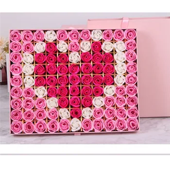 

99 Pcs Rose Bath Body Flower Soap Scented Rose Flower DIY Creative Gifts For Valentine's Day Wedding Party gifts Saint Valentin