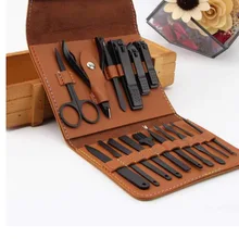 Складные маникюрные инструменты для ногтей из нержавеющей стали, ножницы для кутикулы, педикюрный набор, инструменты для ухода за ногтями, дорожная сумка