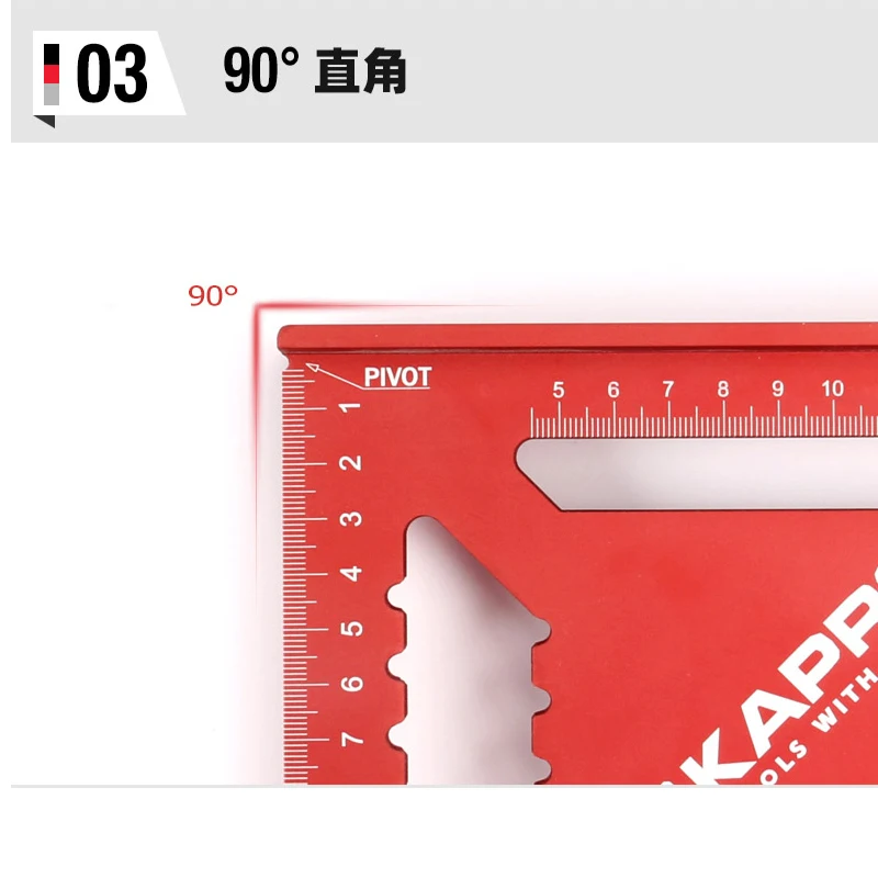 Kapro aluminum alloy triangular ruler 45 ° 90 ° woodworking ruler angle marking ruler woodworking tools 4