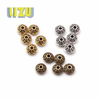 

10pcs DIY Tibetan Silver Accessories Handmade Jewelry Accessories 6mm Tibetan Silver Golden UFO Bead Separator Wholesale