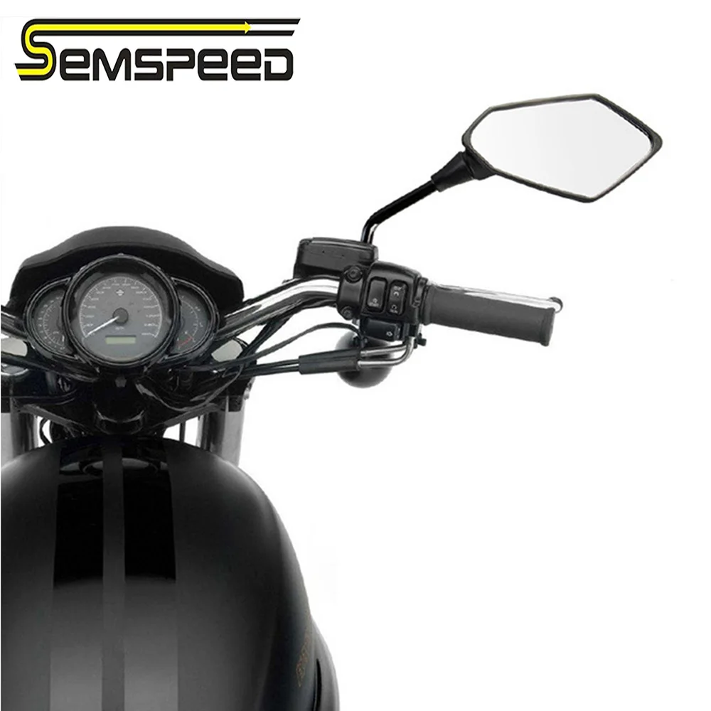 SEMSPEED универсальные 8 мм 10 мм зеркала из углеродного волокна для мотоцикла, скутера, электровелосипеда, зеркала заднего вида, Электромобиль, заднее боковое зеркало