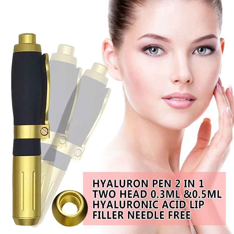  2 in 1 two head 0.3ml 0.5mlHyaluron Acid Pen Hyaluronic Acid lip filler Needle free Atomizer Anti W