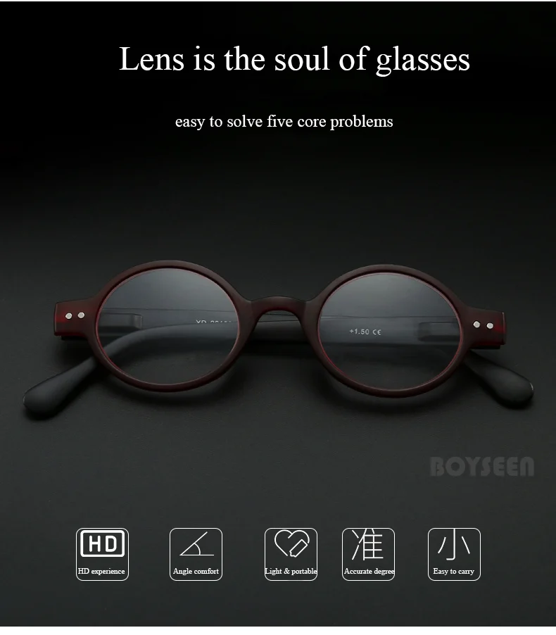 BOYSEEN Ovale Lesebrille Nahe Arbeitsbrille Kleiner Rahmen Hyperopiebrille Korrektionsbrille – Detail 5