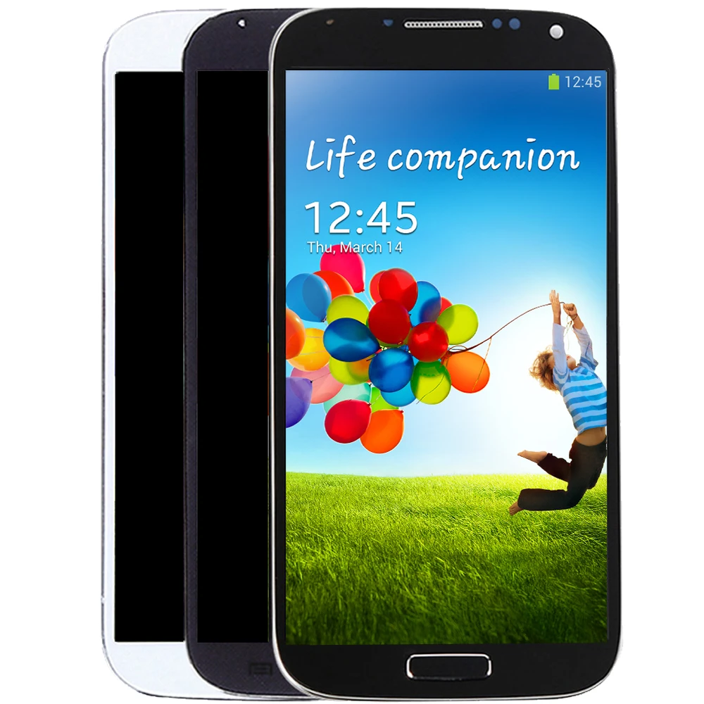 Ceny Dostosować jasność S4 LCD do samsunga Galaxy S4 I9505 I9500 I9506 I337 wyświetlacz LCD montaż digitizera ekranu dotykowego na części panelu