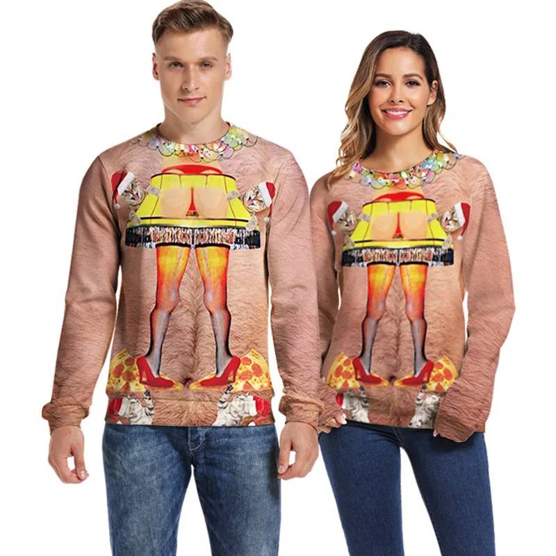 

2019 Ugly Christmas Sweater 3D Printed Loose Snowflake Sweater Unisex Autumn Winter Pullover Spoof Funny Sweater Xmas Clothing