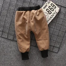 Г. Осень-зима, стиль, вельветовые брюки с хлопковой подкладкой для маленьких мальчиков теплые зауженные повседневные брюки для маленьких мальчиков