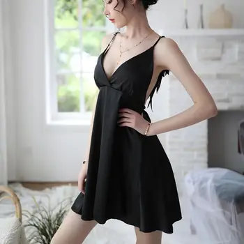 

Victoria Brand Women's Flowy Nightdress Fashion Tops Deep V-Neck Sleeveless Adjustable Strap Spring Summer Loose Top New M0319