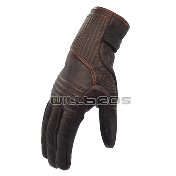 

Dark Brown Moto Motorcycle Racing Motorbike Leather Gloves