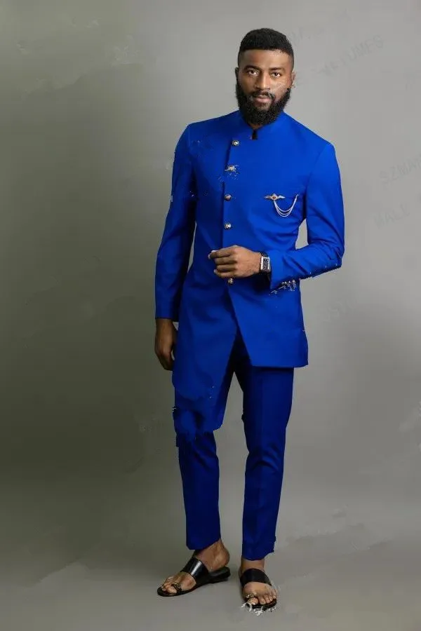 New unique design Men Wedding Suits with Pants 2 Pieces Suits Men Tuxedo Slim Fit Prom Costume Homme Blazer Jacket+Pants