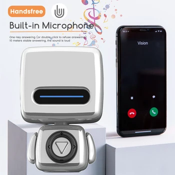 

Bluetooth 5.0 Speaker Portable Wireless Mini speaker Robot Sound Loudspeaker Support Handsfree wireless Photo with MIC