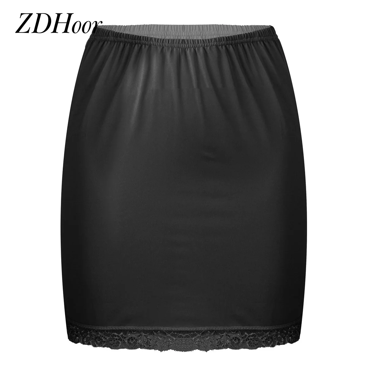 Women Girls High Waist Petticoat Sexy Lace Floral Edge Underskirt A Line Half Slip Dress Skirt Femme Commuter Office Underskirts
