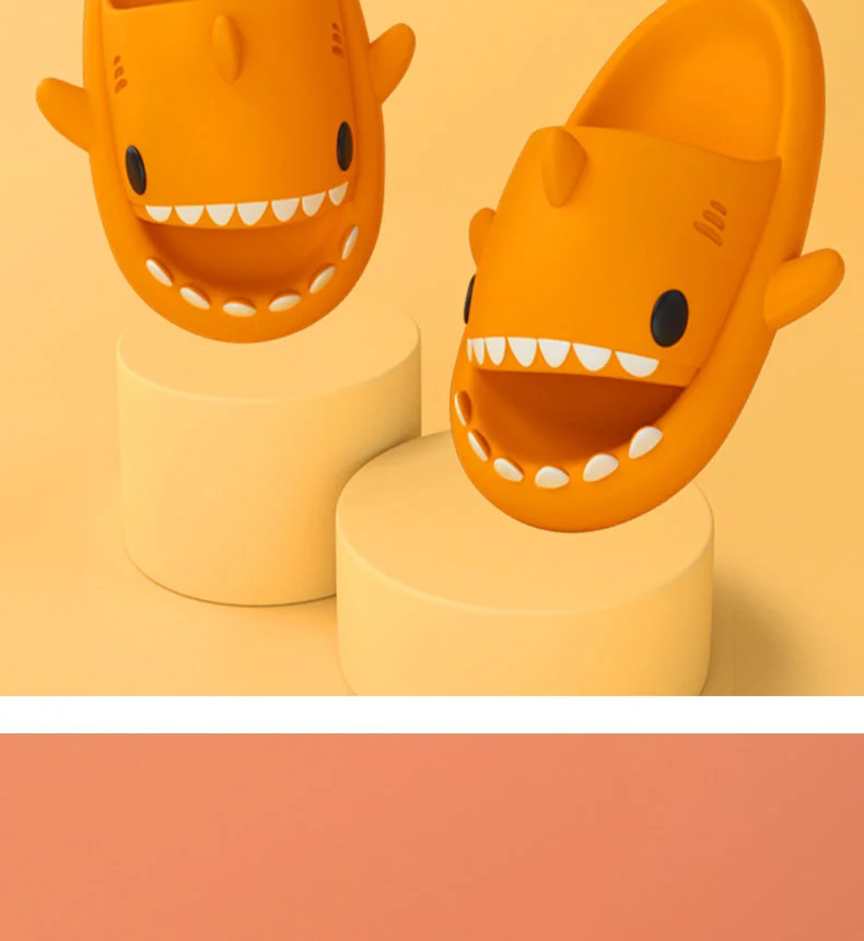 Funny Children Parent Adult Slippers Cute Shark-shaped Home Non-slip Boys Kids Slippers Toddler Girls Shoes Man Women Slippers