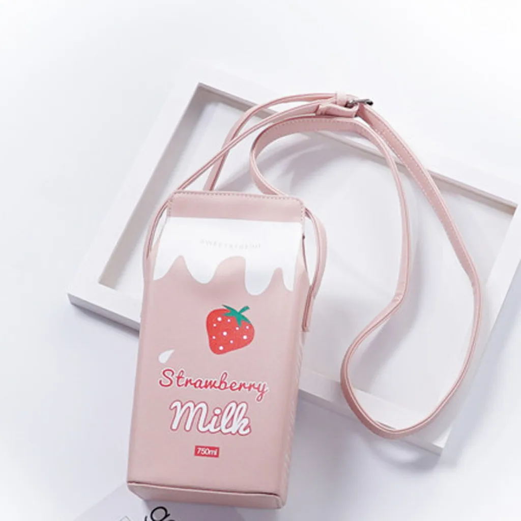 Креативные сумки на плечо в форме коробки молока для женщин, мини-кошелек для телефона, маленькие Сумки из искусственной кожи, женская сумка через плечо# T30