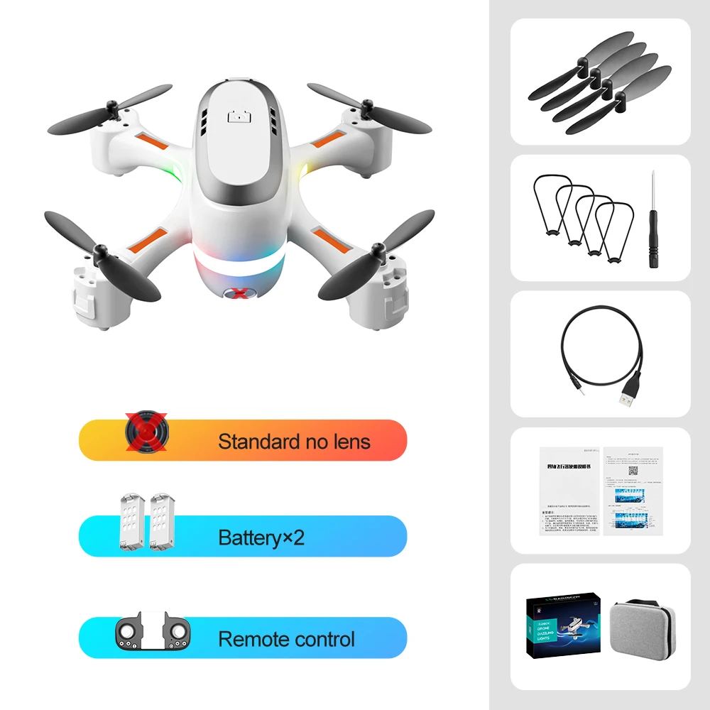 2021 New Toys Mini Drone Rainbow LED Dynamic Light Remote Control Helicopter Toy RC Quadcopter Aerial Photography HD Dual Camera syma remote control RC Quadcopter