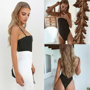 

Women's Strappy Bandage Jumpsuit Romper Bodycon Party Leotard Bodysuit Clubwear