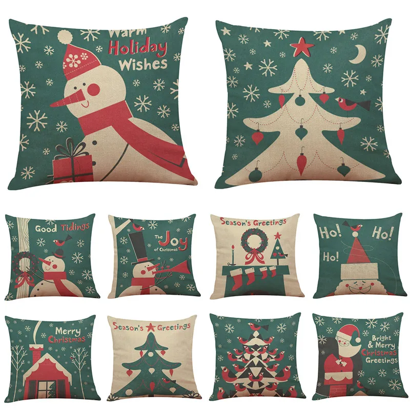 Рождественские Украшения Снеговик иллюстрация наволочка 2 шт. 45*45 см домашний