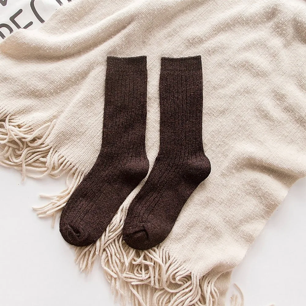 Толстые зимние теплые носки; мягкие хлопковые вязаные длинные носки без пятки; забавные носки в стиле Харадзюку