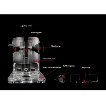 

2 Knobs Desktop Clear Replacement Small Machine Trimmer Base Wood Working Parts Hard Clear Adjustable Hard 65mm For Makita 3703